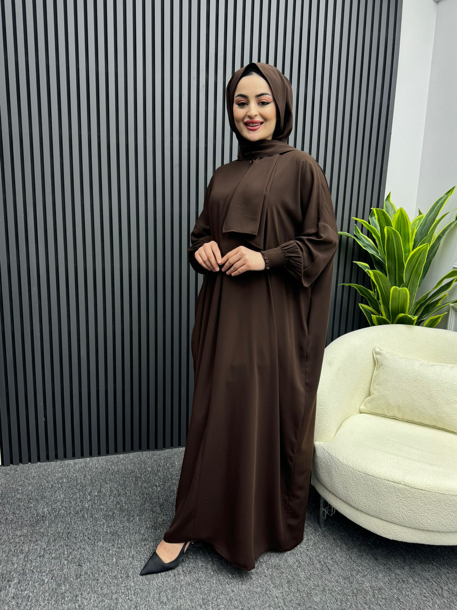 Hafsa Namaz Elbise Kahverengi